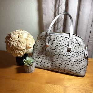 Grey perforated Handbag